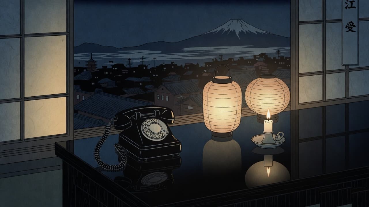Night reception desk with a telephone and a lantern