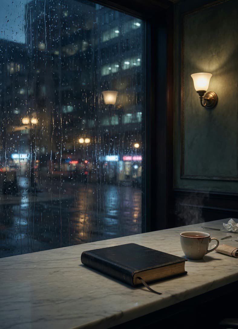 Closed book on the desk after the day